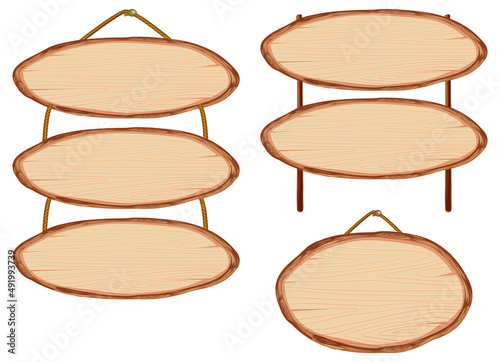 Set of different wooden sign boards