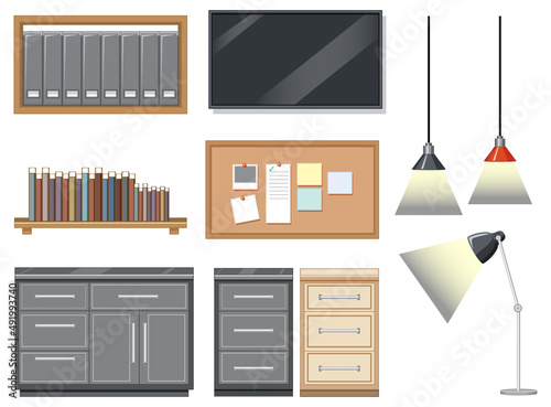 Set of different furnitures