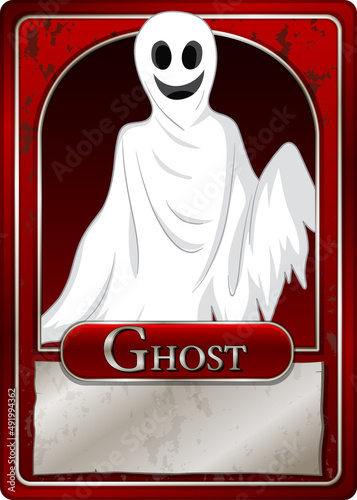 White ghost character game card template