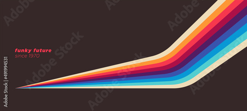 Simple abstract design in retro style with colorful shapes. Vector illustration.