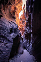 Wandcirkels Aubergine Buckskin Gulch slotcanyon in Utah  © Stephen