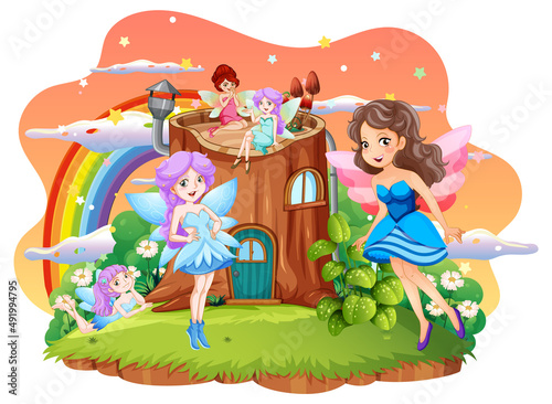 A group of lovely fairy on the island