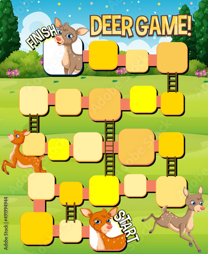 A snake ladder deer game template