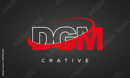 DGM creative letters logo with 360 symbol vector art template design	 photo