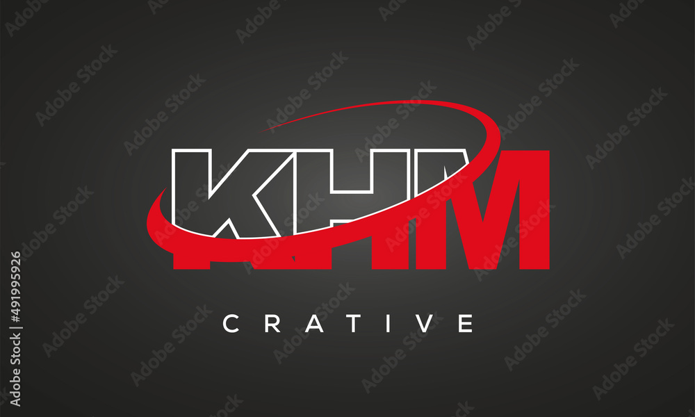 KHM creative letters logo with 360 symbol vector art template design KHM creative letters logo with 360 symbol vector art template design