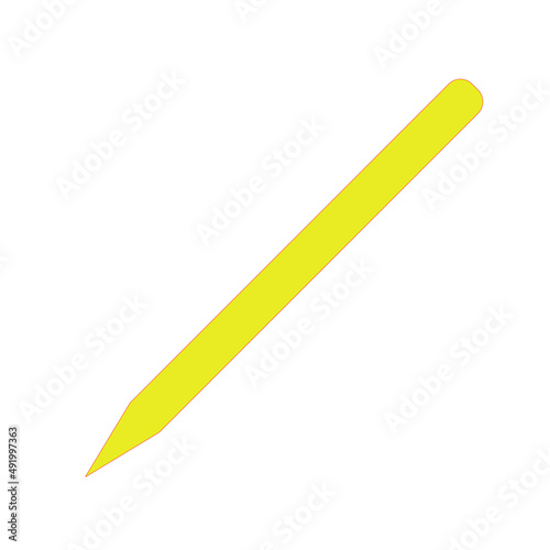 Pencil yellow icon for graphic design, logo, web site, social media, mobile app, illustration