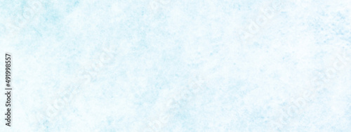 Abstract white blue winter background with space for text or image, blue watercolor background hand-drawn with vintage marbled textured design on cloudy sky blue banner.
