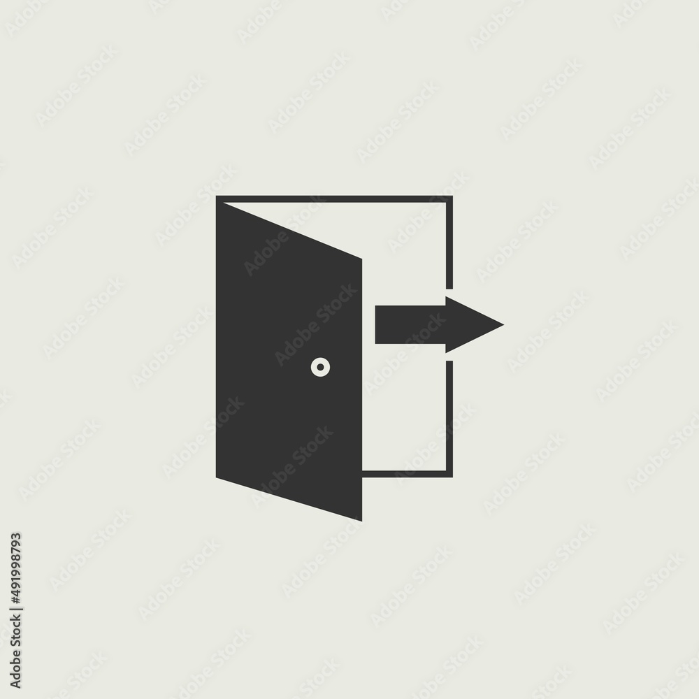 Door vector icon illustration sign