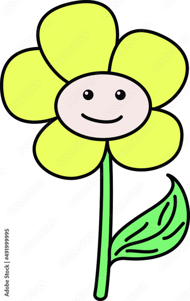 Spring smiling flower. vector illustration for kids Spring smiling flower. vector illustration for kids