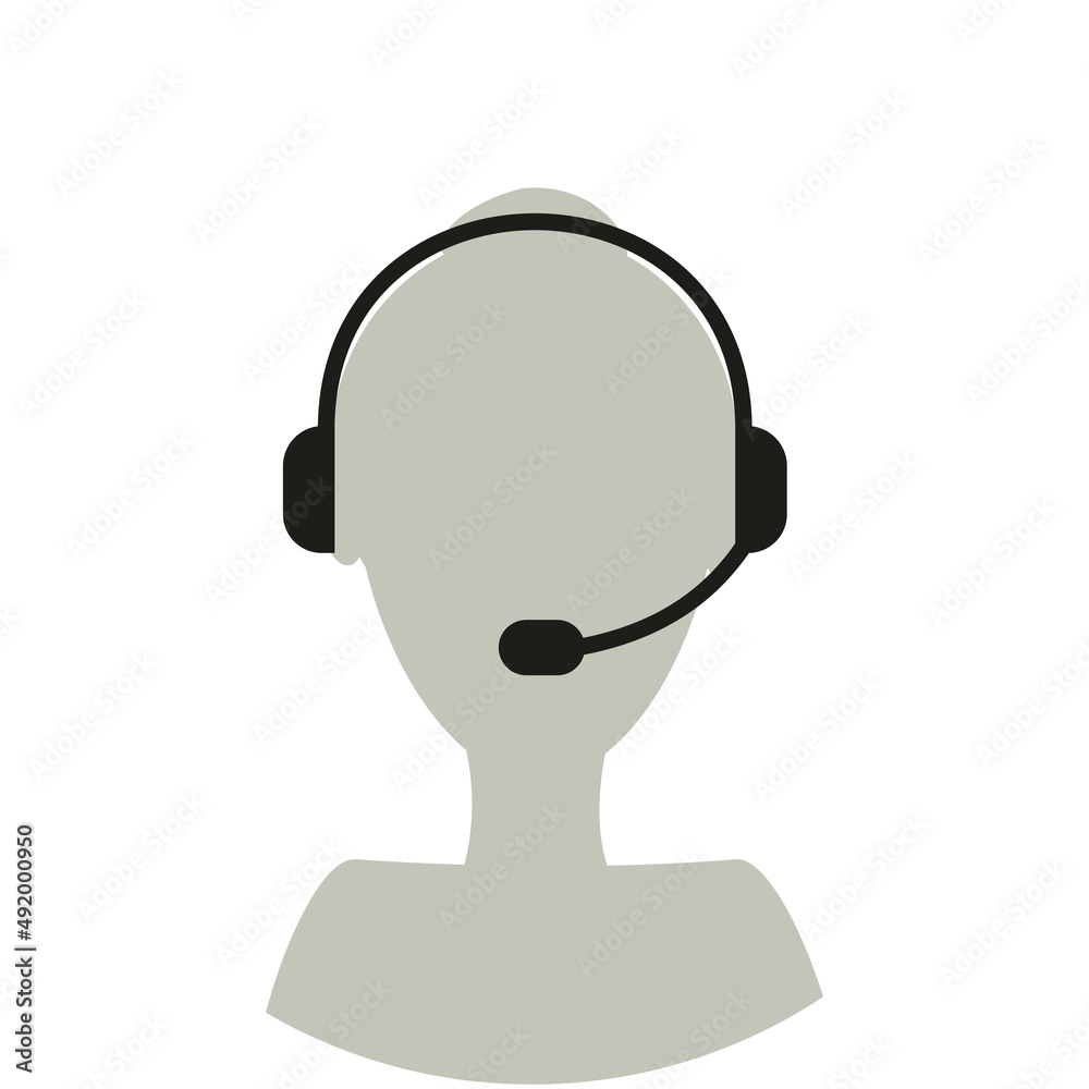 Customer service, hotline operators advising customers with a headset, technical support, call center, call processing system.