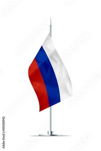 Small Flag of Russia on a Metal Pole