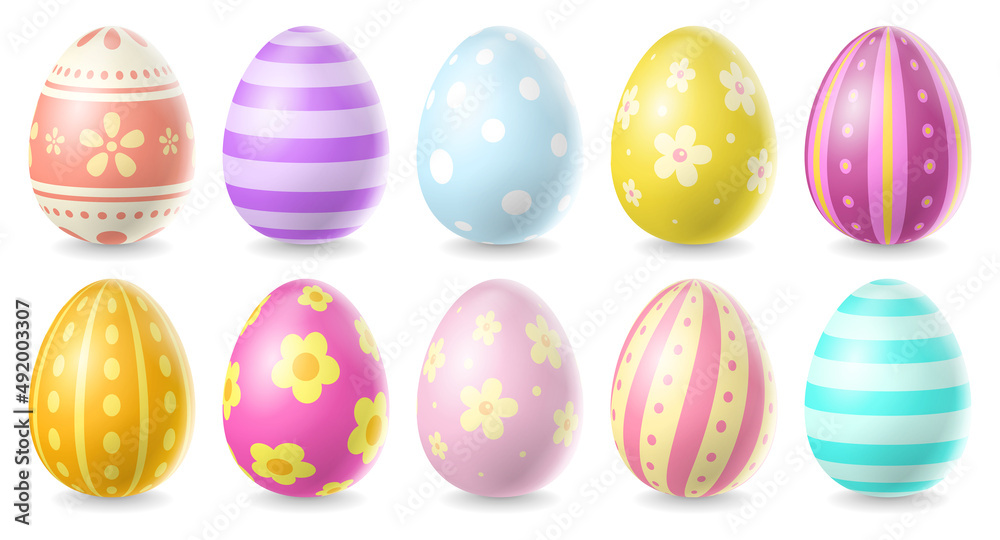 Happy Easter Day colorful egg collection isolated on white background Happy Easter Day colorful egg collection isolated on white background