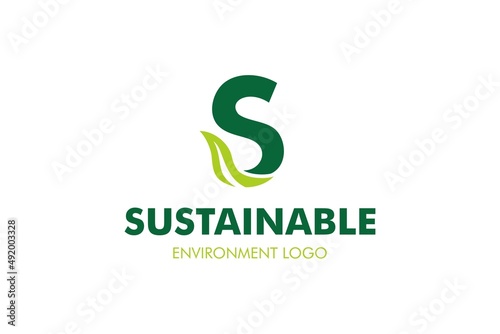 Letter S Leaf Logo : Suitable for Agriculture Theme, Environment Theme, Initial Theme, Infographics and Other Graphic Related Assets.
