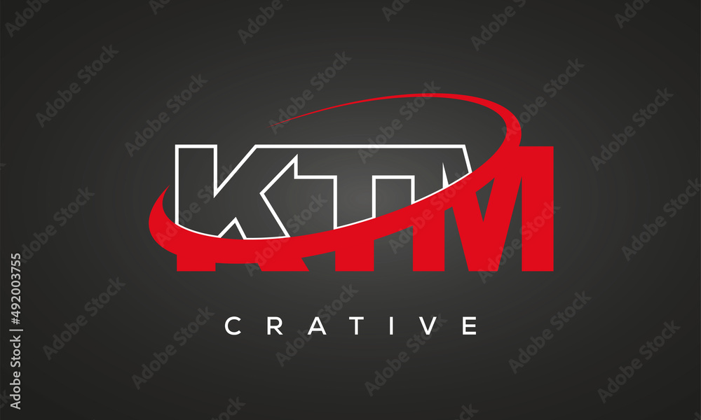 KTM creative letters logo with 360 symbol vector art template design KTM creative letters logo with 360 symbol vector art template design