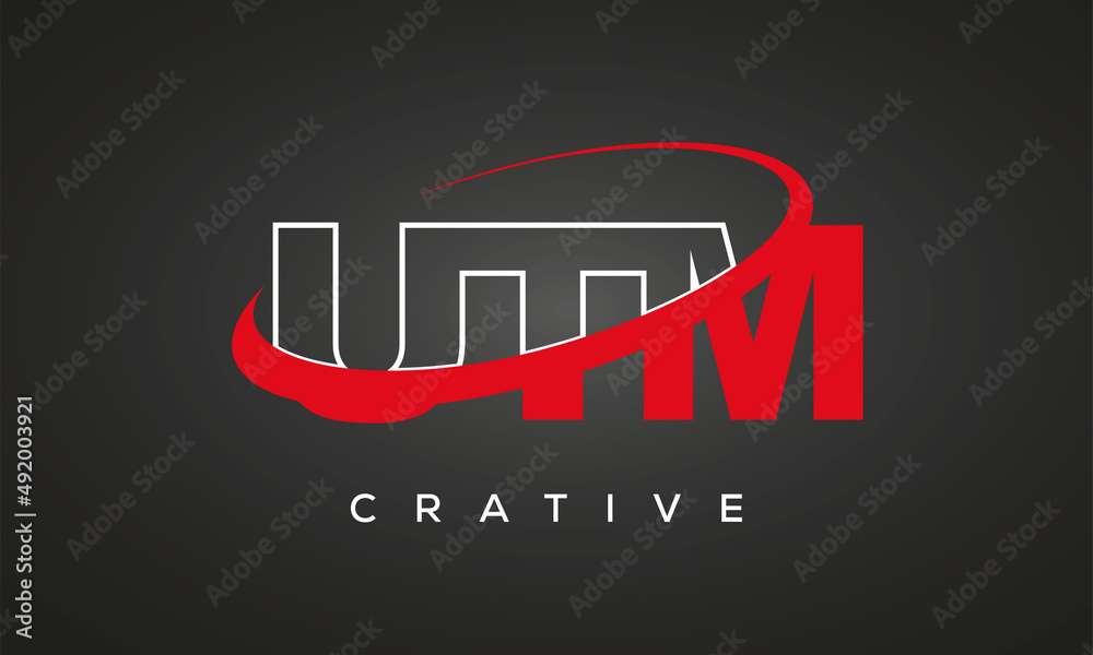 UTM creative letters logo with 360 symbol vector art template design UTM creative letters logo with 360 symbol vector art template design