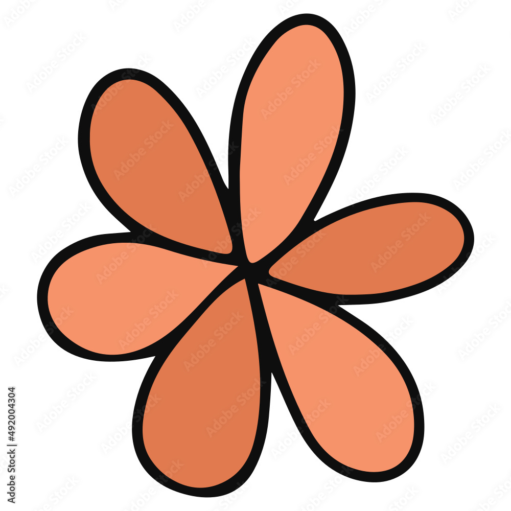 Flower hand-drawn and Spring flat color design