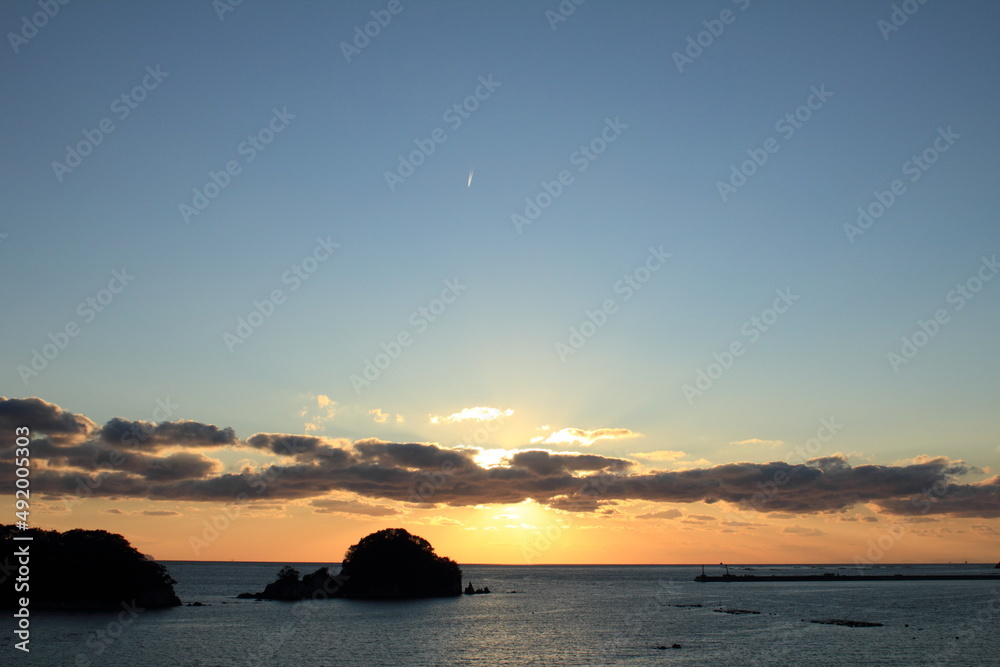 高知県咸陽島から見た夕景
