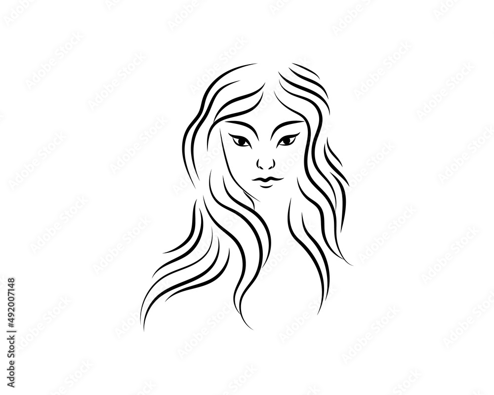 Zodiac sign Virgo. Beautiful silhouette of a girl. Logo design concept, tattoos.Vector illustration. Zodiac sign Virgo. Beautiful silhouette of a girl. Logo design concept, tattoos.Vector illustration.