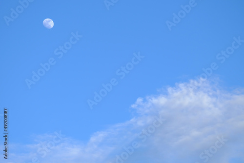 Moon and cloud in the morning background