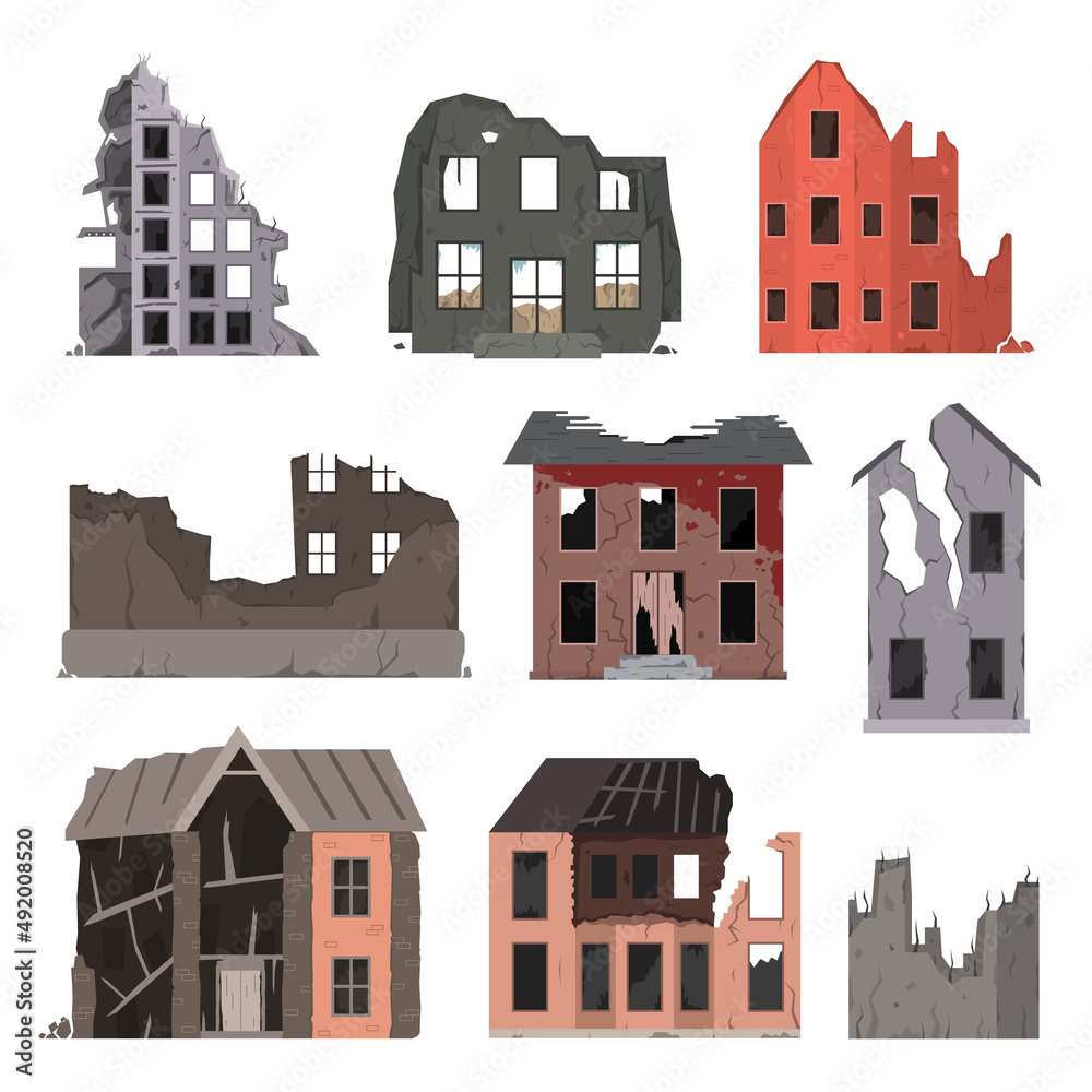 Fototapeta premium Old ruined buildings