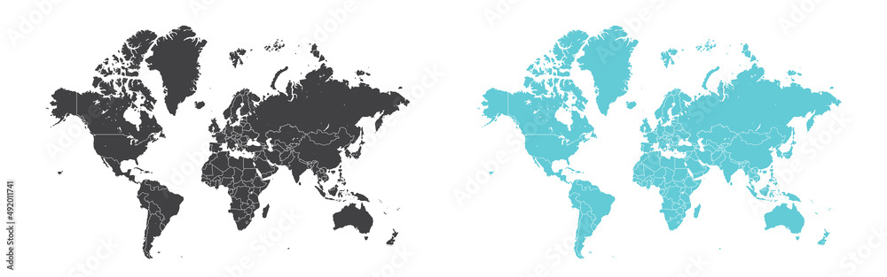 Detailed World Map Separated Country Vector Design Detailed World Map Separated Country Vector Design
