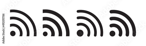 Wireless and wifi icon. Wi-fi signal symbol. Internet Connection. photo