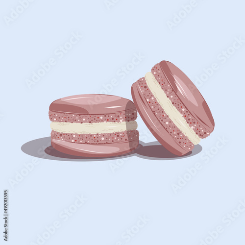 Macaroons vector Illustration with shadow. 