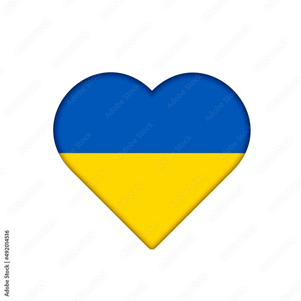 Heart with colors of Ukrainian flag. Crisis in Ukraine concept. Vector illustration isolated on white. Heart with colors of Ukrainian flag. Crisis in Ukraine concept. Vector illustration isolated on white.