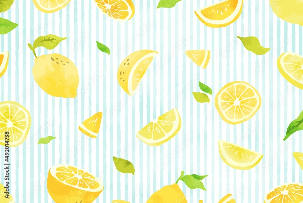 綺麗な水彩のレモンの壁紙イラスト Stock Vector Adobe Stock