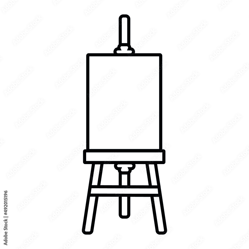 Monochrome icon set, drawing tools, wooden easel with paints and brushes,  vector illustration in cartoon style on a white background 10596200 Vector  Art at Vecteezy