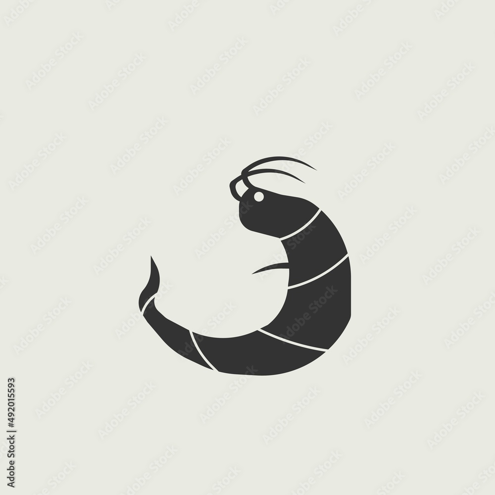 Shrimp vector icon illustration sign Shrimp vector icon illustration sign