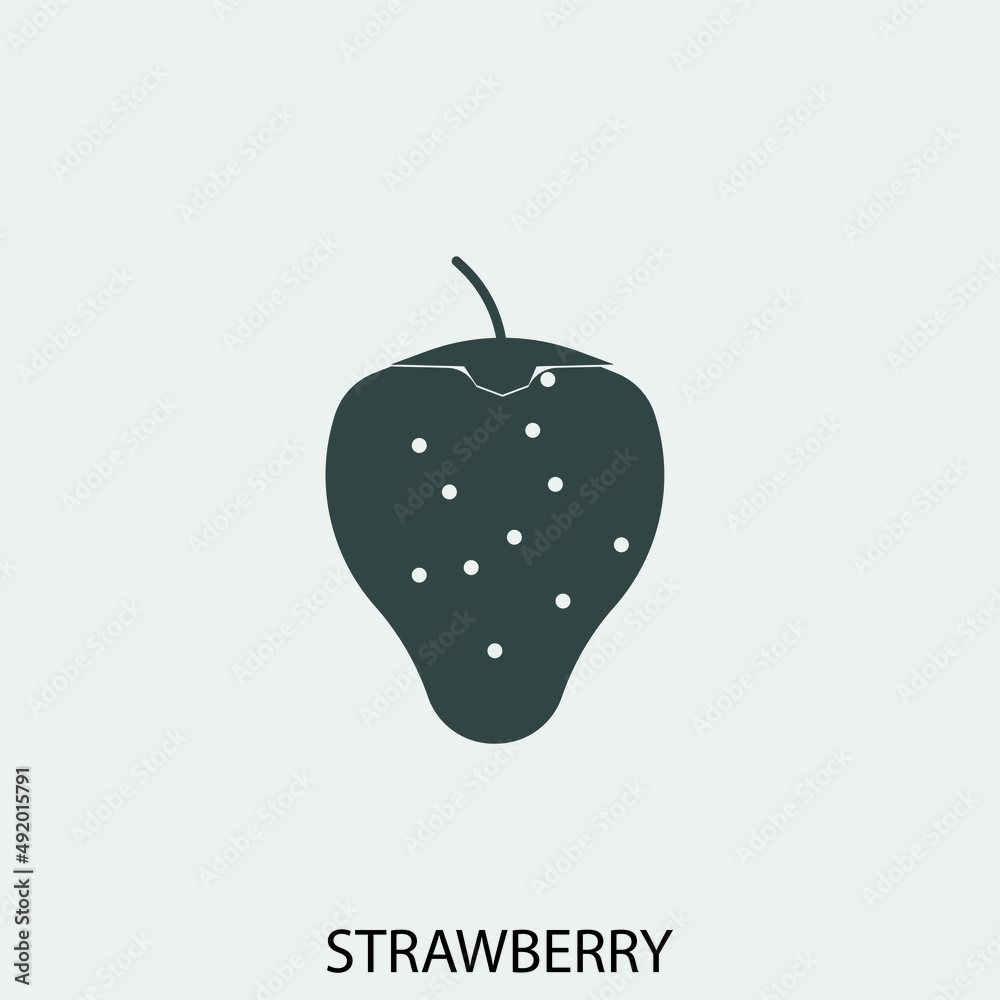 Fototapeta premium Strawberry vector icon illustration sign