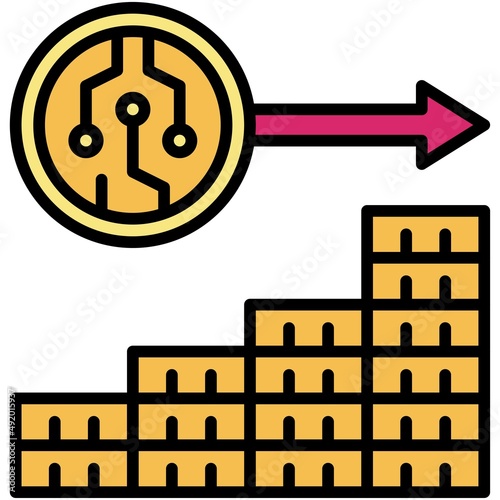 Staking icon, DeFi related vector illustration