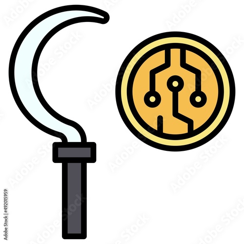 Yield farming icon, DeFi related vector illustration