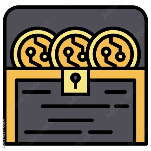 Treasure icon, DeFi related vector illustration