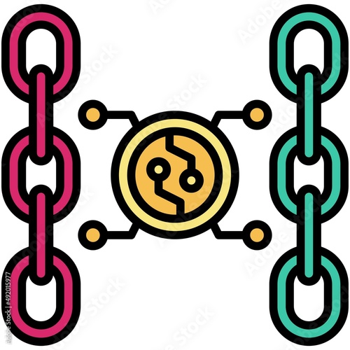 Bridge icon, DeFi related vector illustration