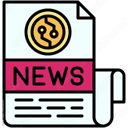 News icon, DeFi related vector illustration