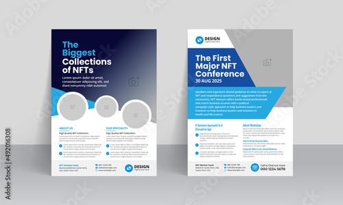 Non-fungible token flyer brochure cover template
