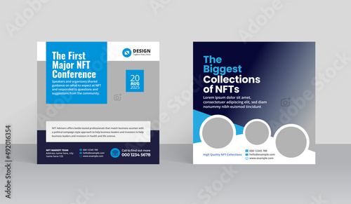Non-fungible token social media post and web banner template