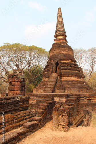 ruined buddhist temple  wat nang phaya  in si satchanalai-chalieng in thailand