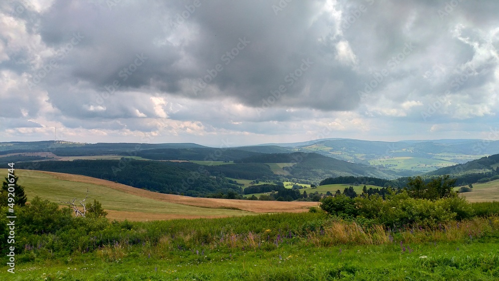Fototapeta premium A typical german Skyscape. Near Fulda.