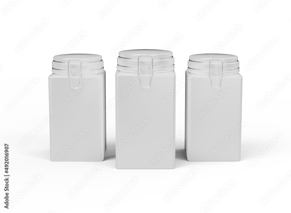 Square Jar Set Mockup Square Jar Set Mockup