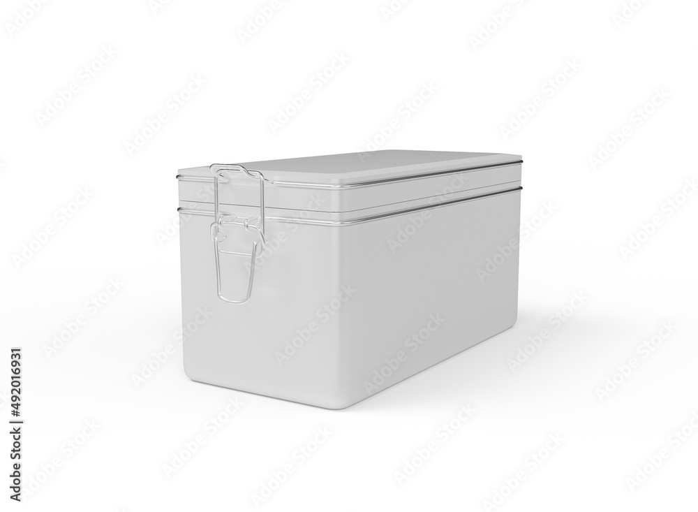 Rectangular Metallic Can Mockup Rectangular Metallic Can Mockup