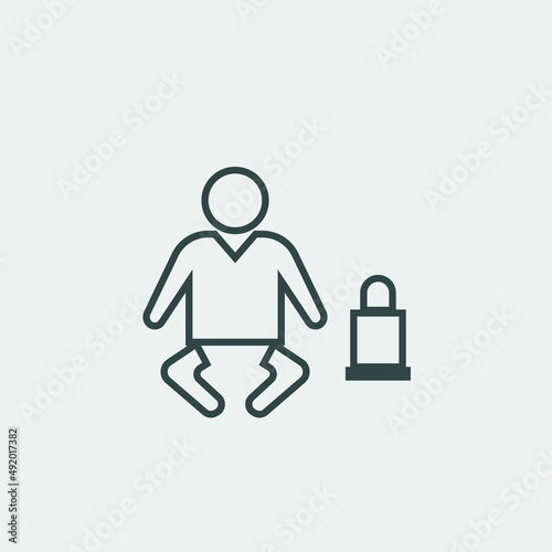 Baby_sitting vector icon illustration sign