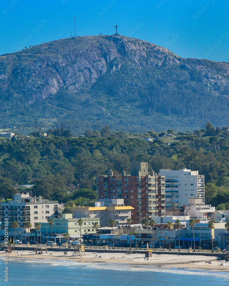 Aerial Day Scene Piriapolis Cityscape