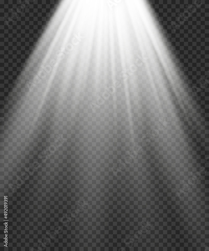Realistic sun rays. light effect. Warm glow effect. The sun, a ray of sunshine.