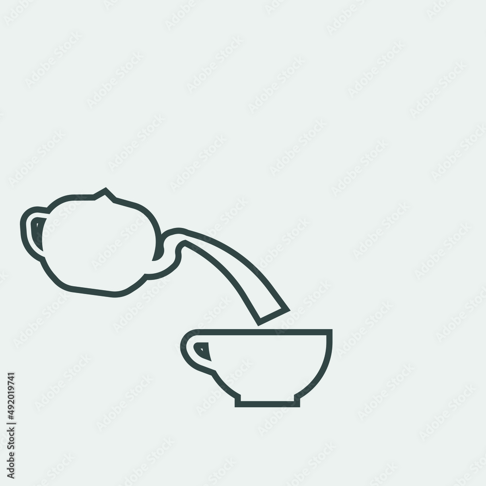 Pouring_tea vector icon illustration sign Pouring_tea vector icon illustration sign