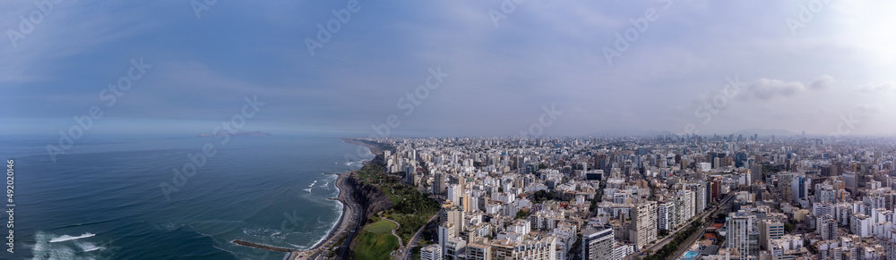 Aerial view of the Miraflores district in Lima