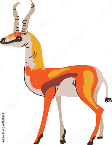 Antelope as Even-toed Ruminant Species with Horns and Wild African Animal Living in Savannah