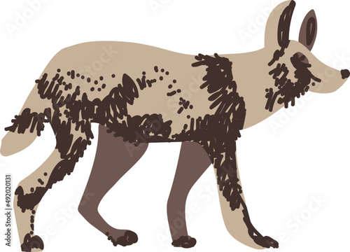 Painted or Hunting Dog as Wild Canine African Animal Living in Savannah